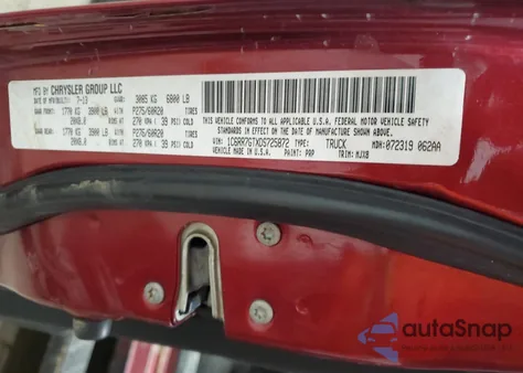 2013 Ram 1500 Slt z USA, uszkodzony, nr VIN 1C6RR7GTXDS725872